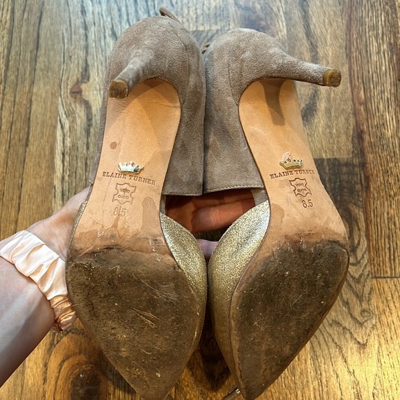 Gold dressy event neutral heels 8.5 - Picture 4 of 5